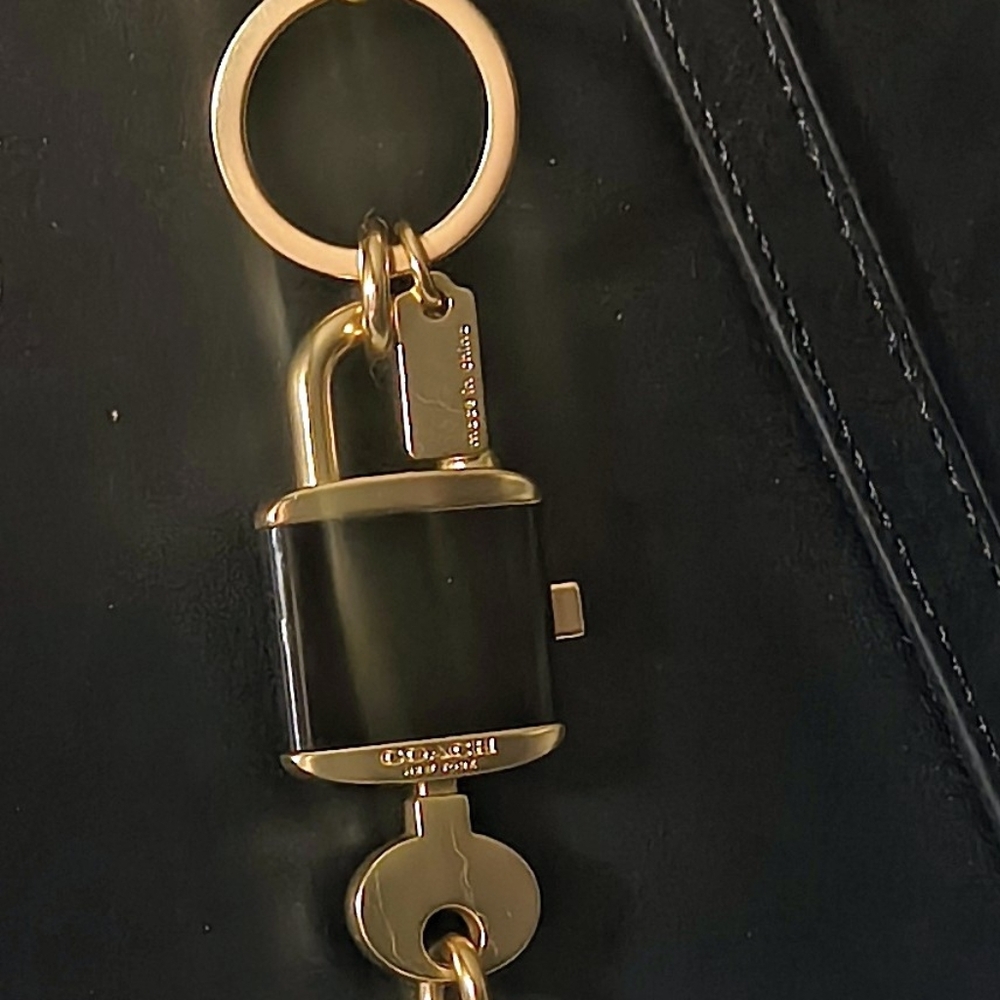 Coach Gold and Black Lock Keychain Lock/Unlock (BAG NOT INCLUDED) - Picture 2 of 6